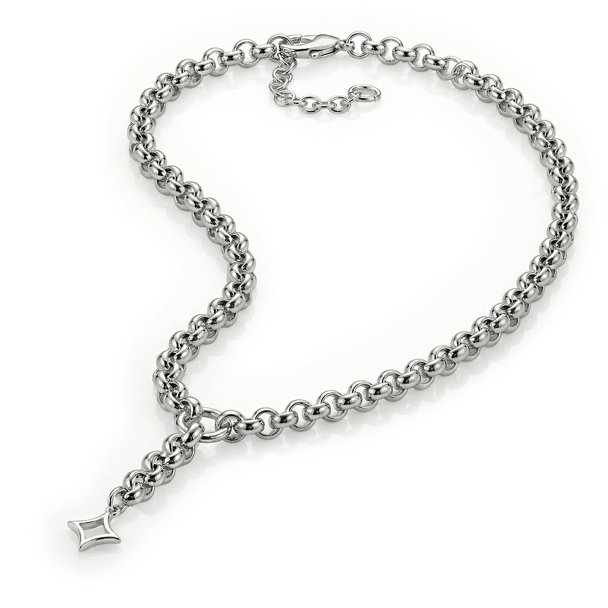 Ketten - Elegante Rolokette mit Stern - Anhänger - Silber - K313 - si - 1 - Beau Soleil Jewelry