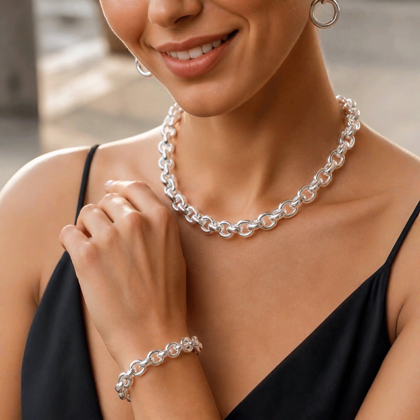Schmuck Set’s - Elegantes Schmuck - Set aus massiven Rollogliedern - KA311 - Beau Soleil Jewelry