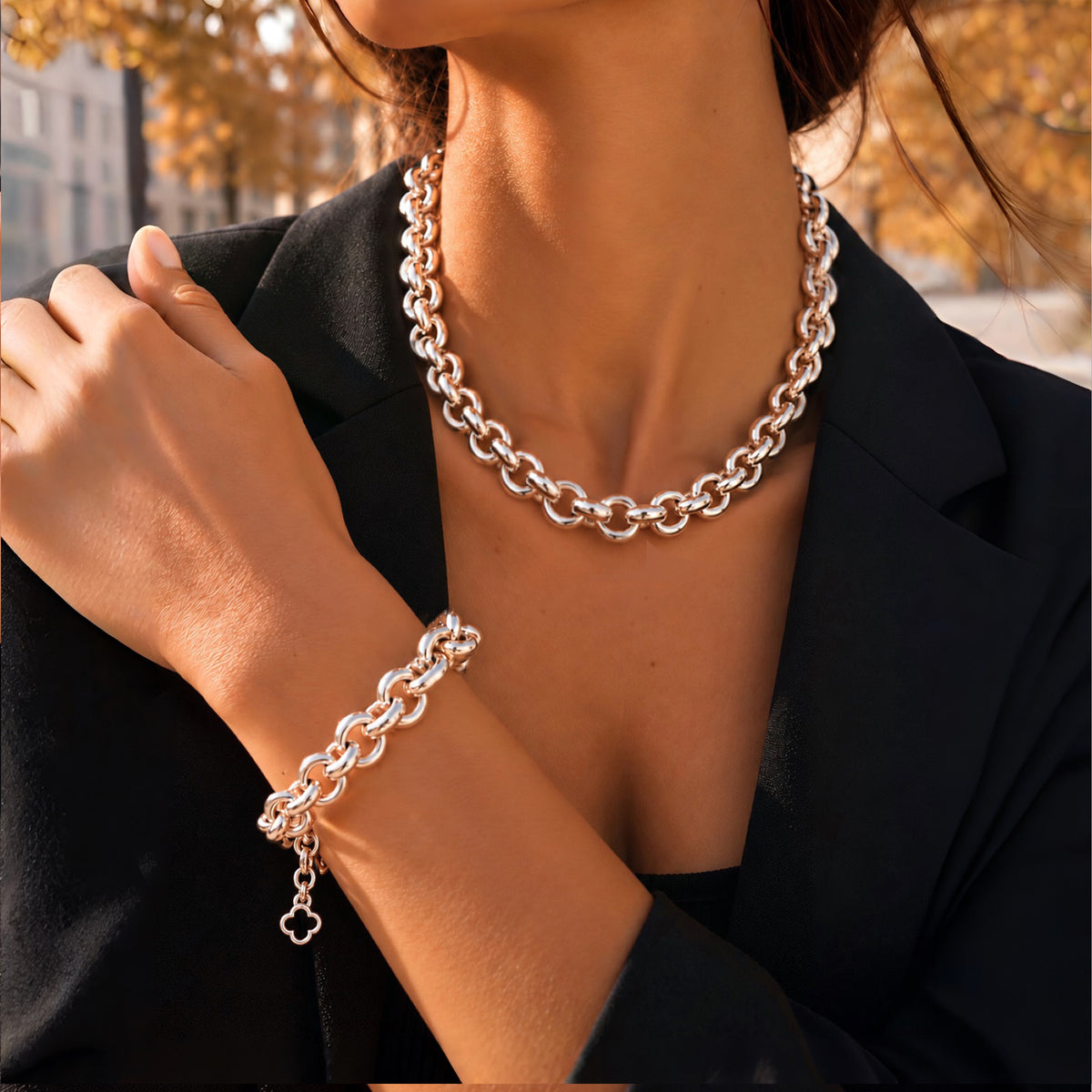 Schmuck Set’s - Elegantes Schmuck - Set aus massiven Rollogliedern - KA311 - Beau Soleil Jewelry