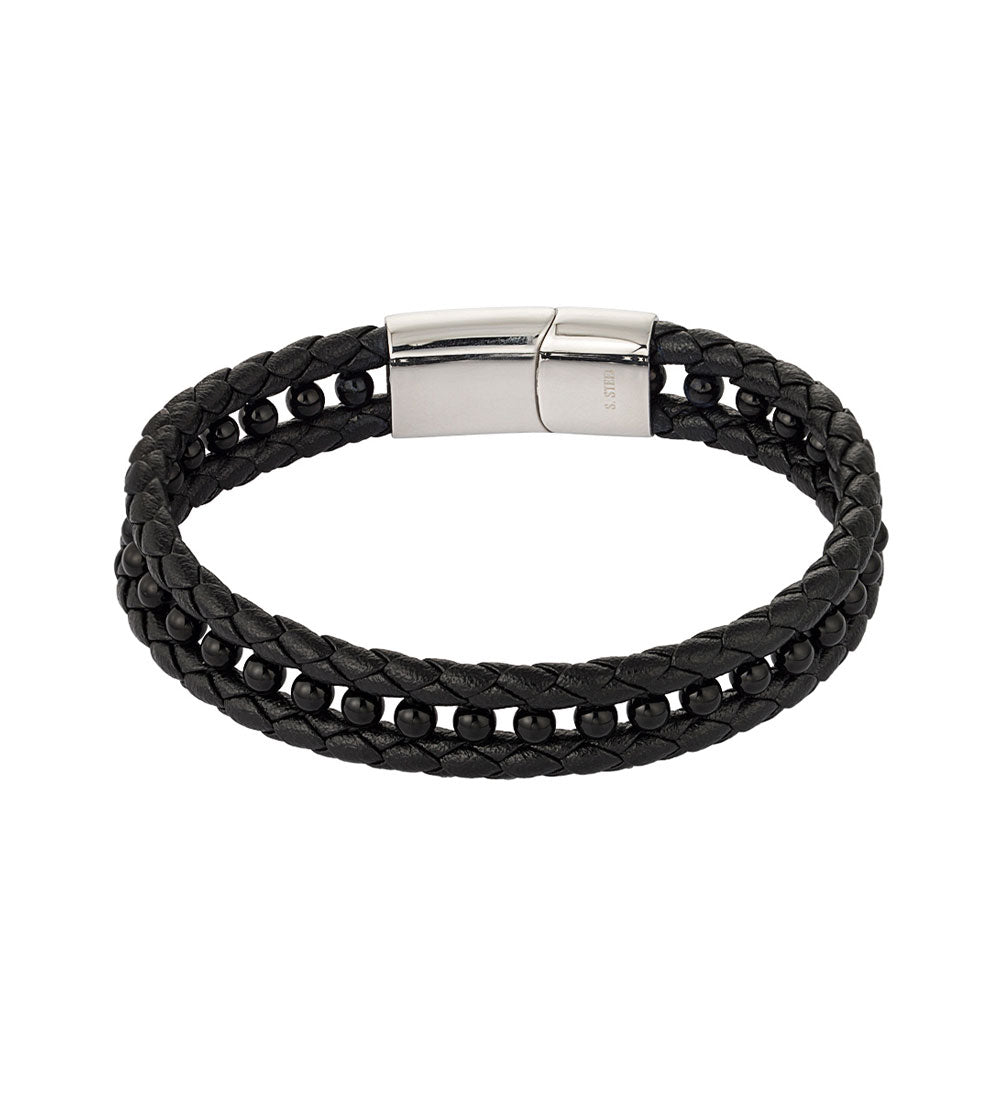 Armbänder - Herrenarmband mit Edelstein und Magnetverschluss - Schwarz - Ay315 - Beau Soleil Jewelry