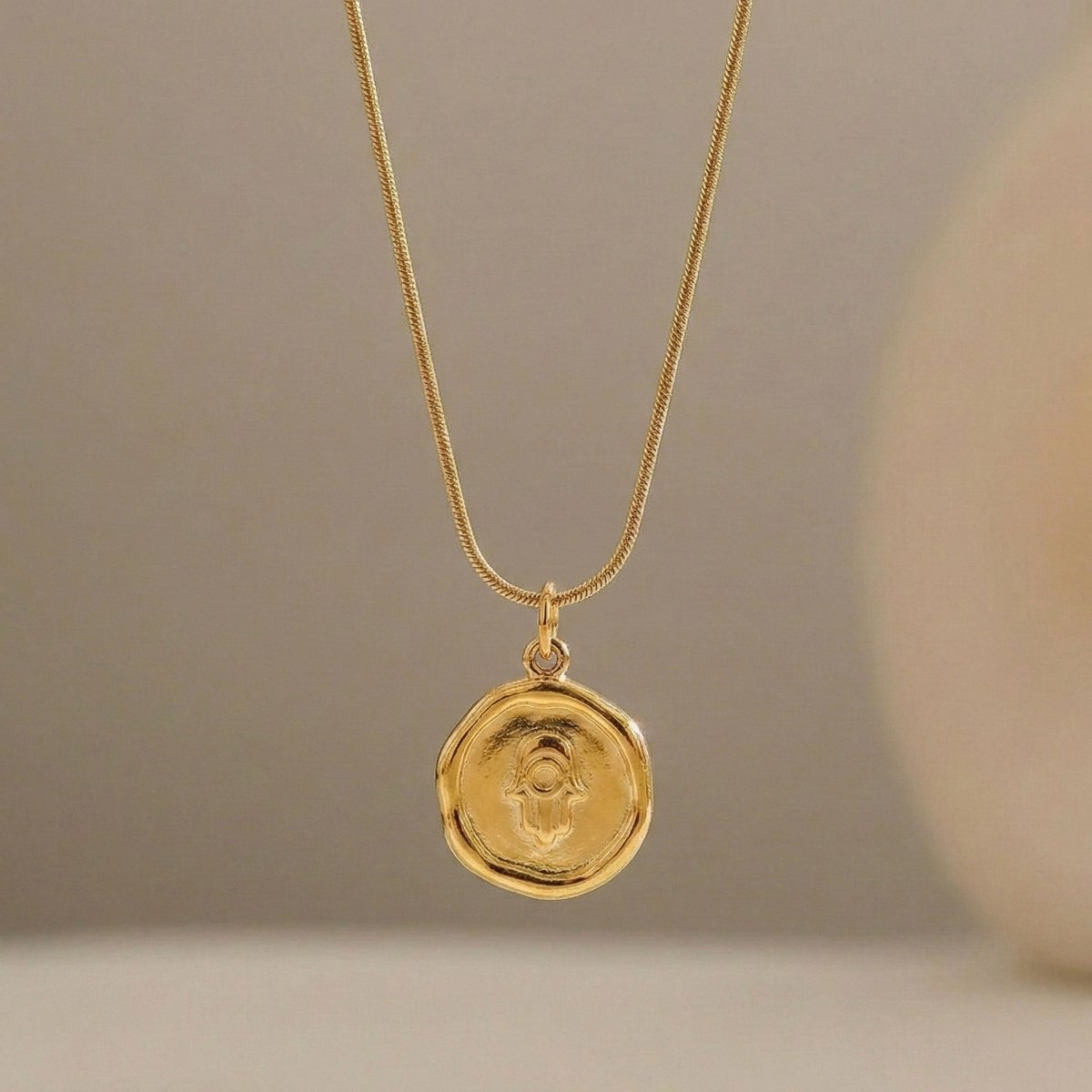 Ketten - Kette mit Symbol - Anhänger - Gold - kn-100-fatima-gold - Beau Soleil Jewelry