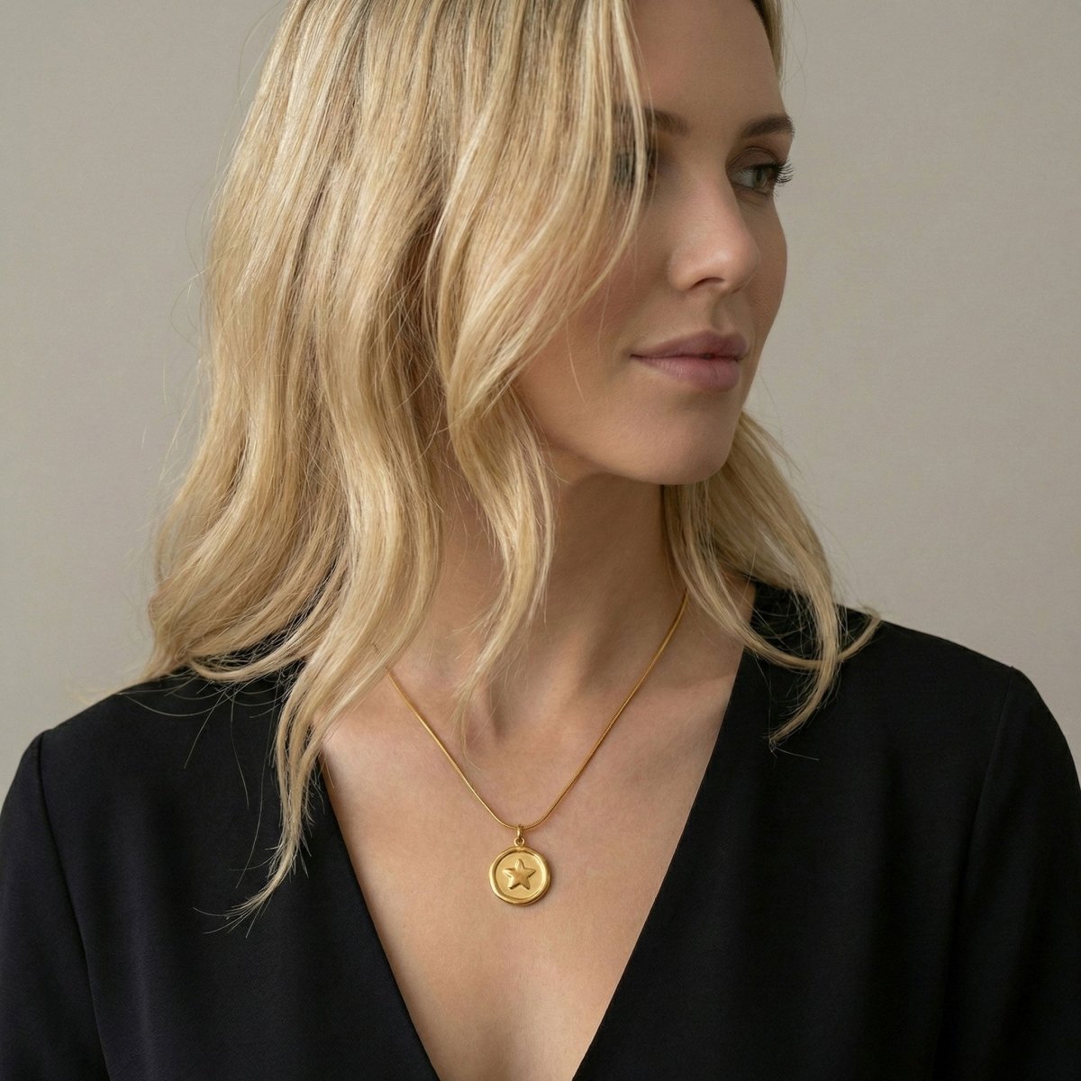 Ketten - Kette mit Symbol - Anhänger - Gold - kn-100-stern-gold - Beau Soleil Jewelry