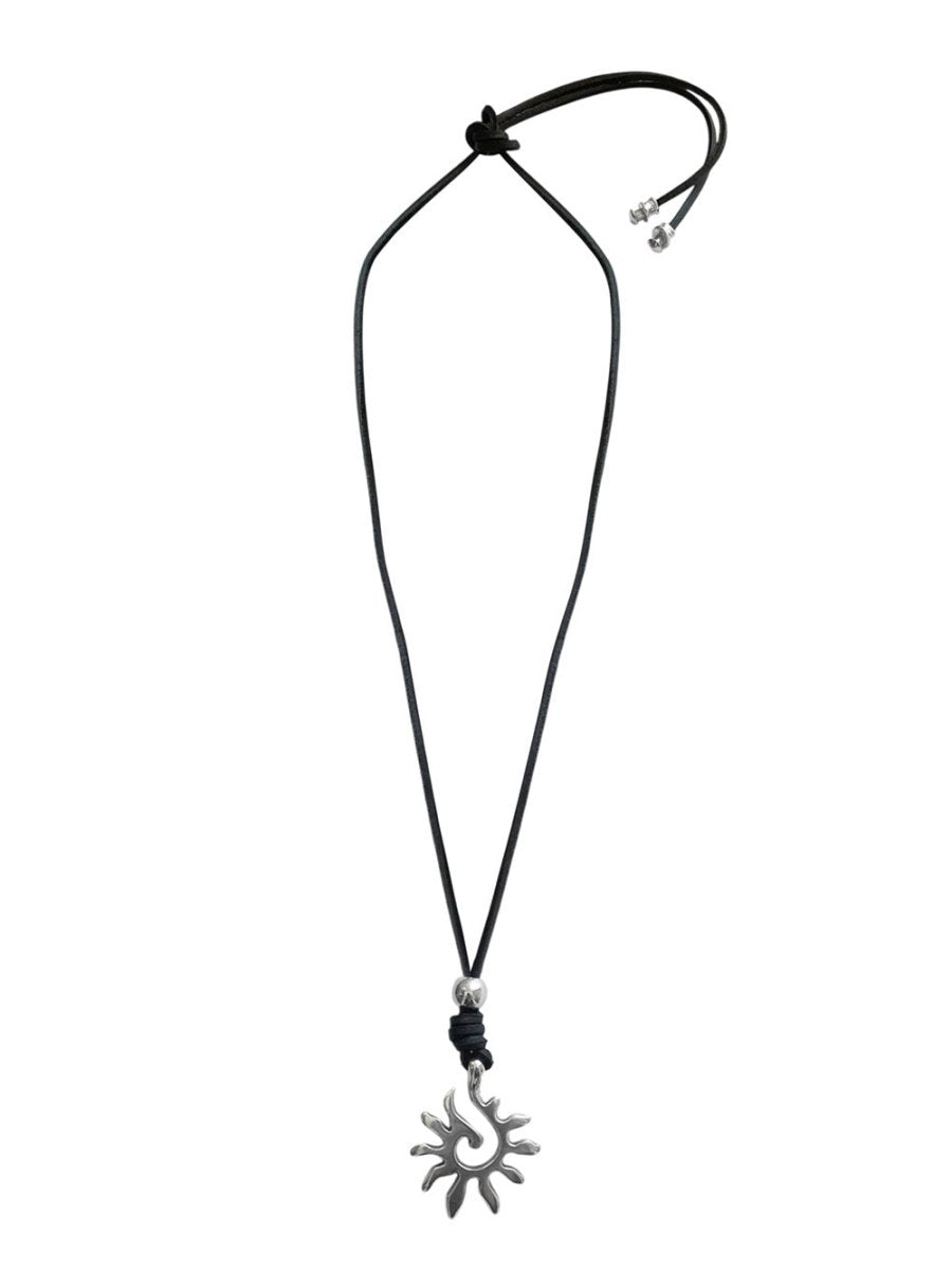 Ketten - Lederkette mit Anhänger Sonne individuell tragbar - Braun - K255 - 1 - Beau Soleil Jewelry