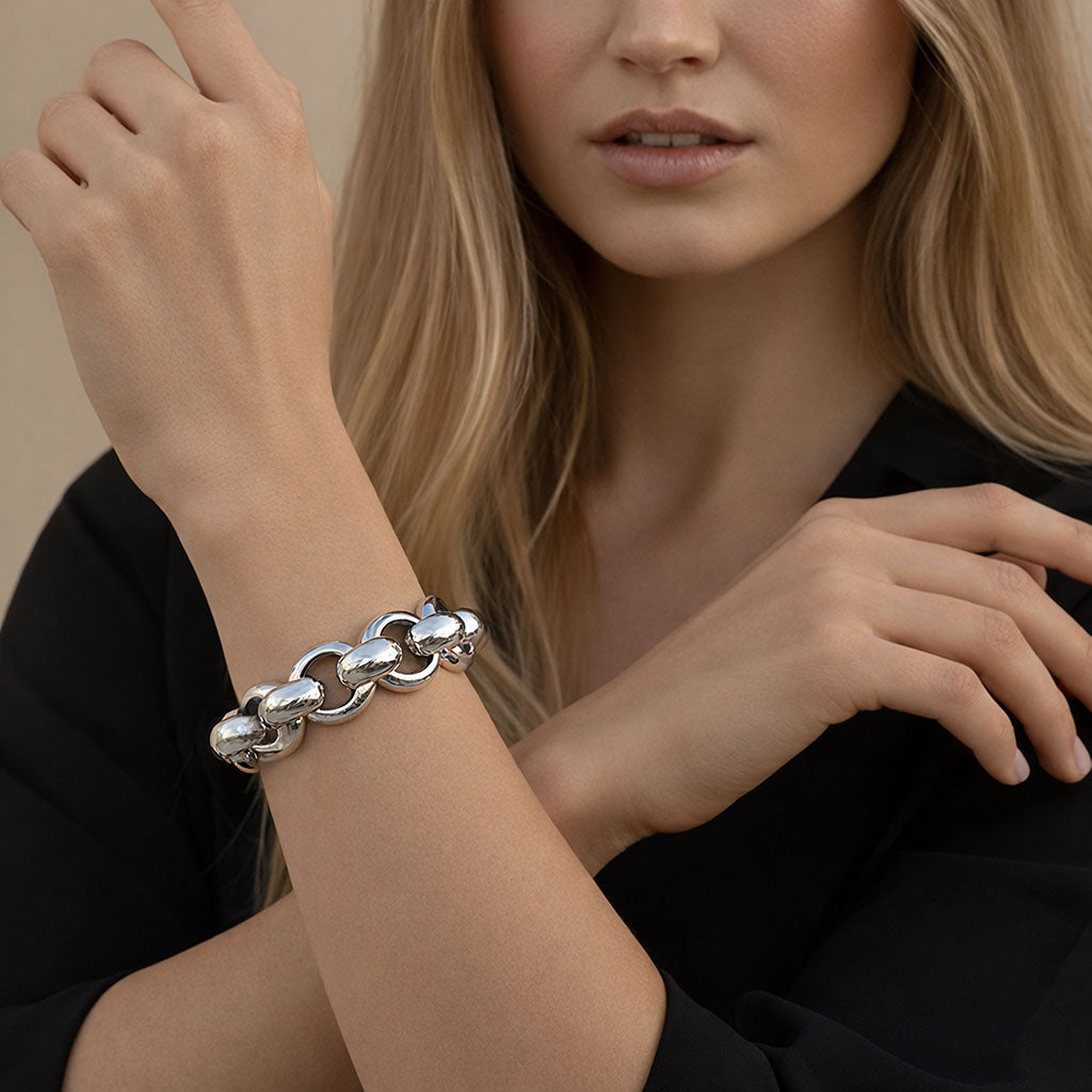 Armbänder - Massives Glieder - Armband mit großen Rollogliedern - Gold - A201 - gold - Beau Soleil Jewelry