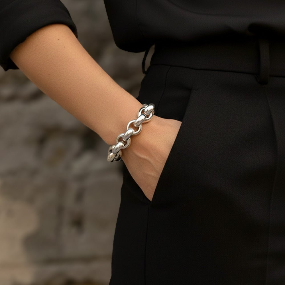 Armbänder - Massives Rolo - Armband A311 - Rhodiniert - A311-rh - Beau Soleil Jewelry