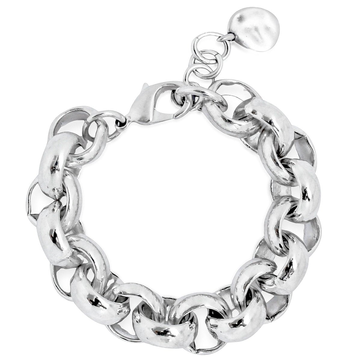 Armbänder - Massives Rolo - Armband mit großen Gliedern für Damen - Rhodiniert - A201 - rho - Beau Soleil Jewelry