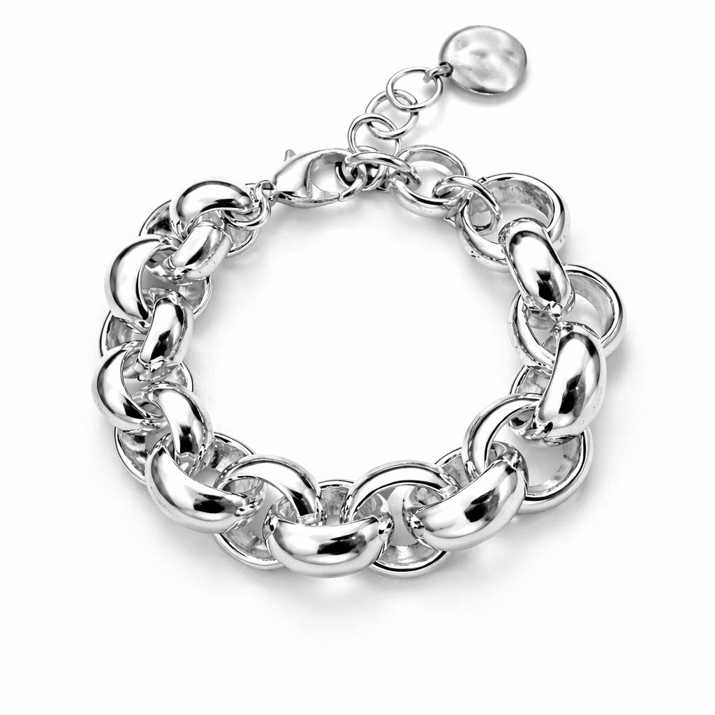 Armbänder - Massives Rolo - Armband mit großen Gliedern für Damen - Rhodiniert - A201 - rho - Beau Soleil Jewelry