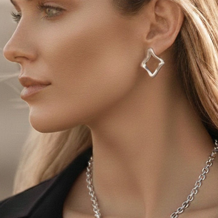 Ohrhänger Ohrringe Ohrstecker - Statement - Ohrstecker mit unregelmäßiger Quadrat - Form - O365 - Beau Soleil Jewelry