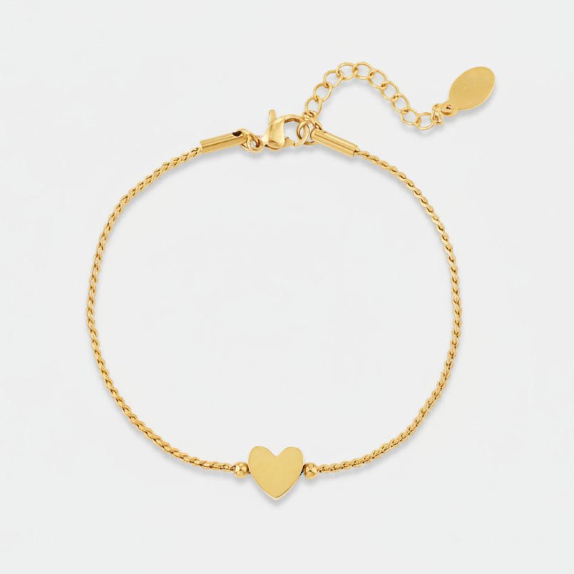 Armbänder - Zartes Edelstahlarmband mit Herz - Gold - armband-herz-ye-31-1-26-go - Beau Soleil Jewelry