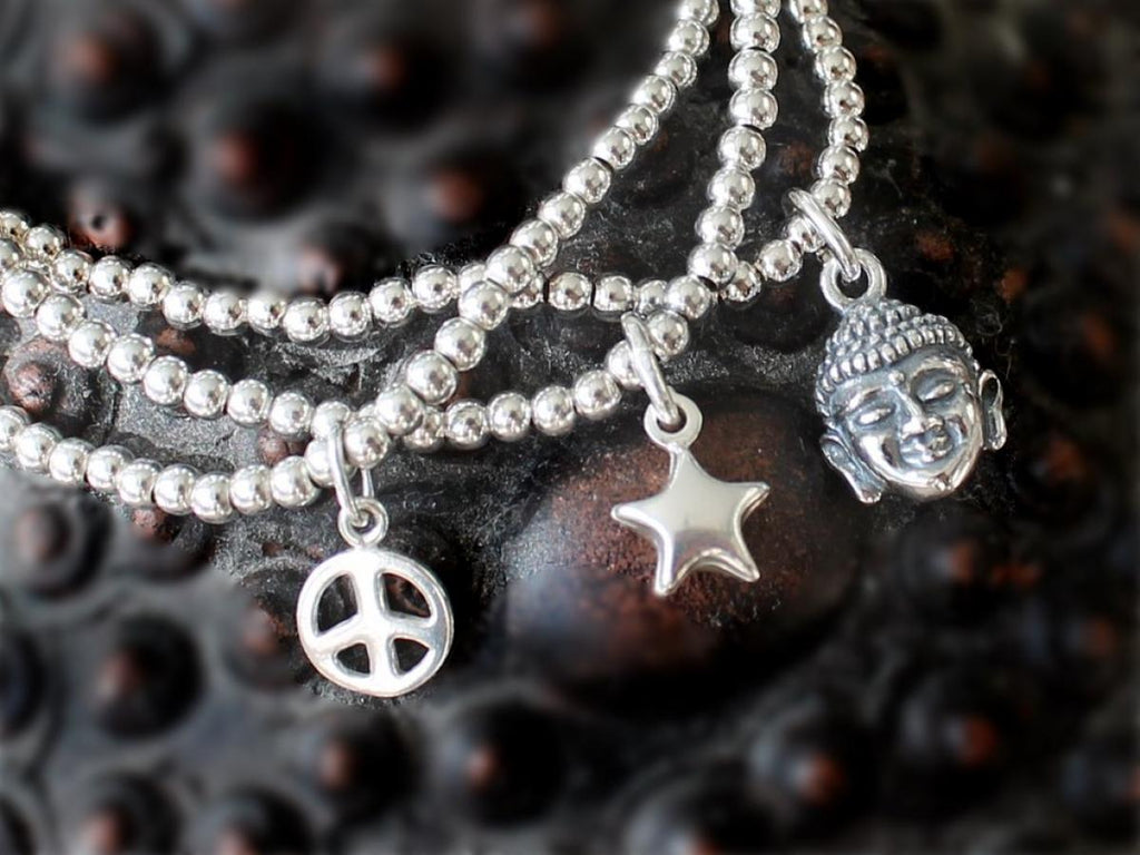 925 Silber Schmuck - 925 Silber Armband Stern und Münze - 17 - A989-star-coin-17 - Beau Soleil Jewelry