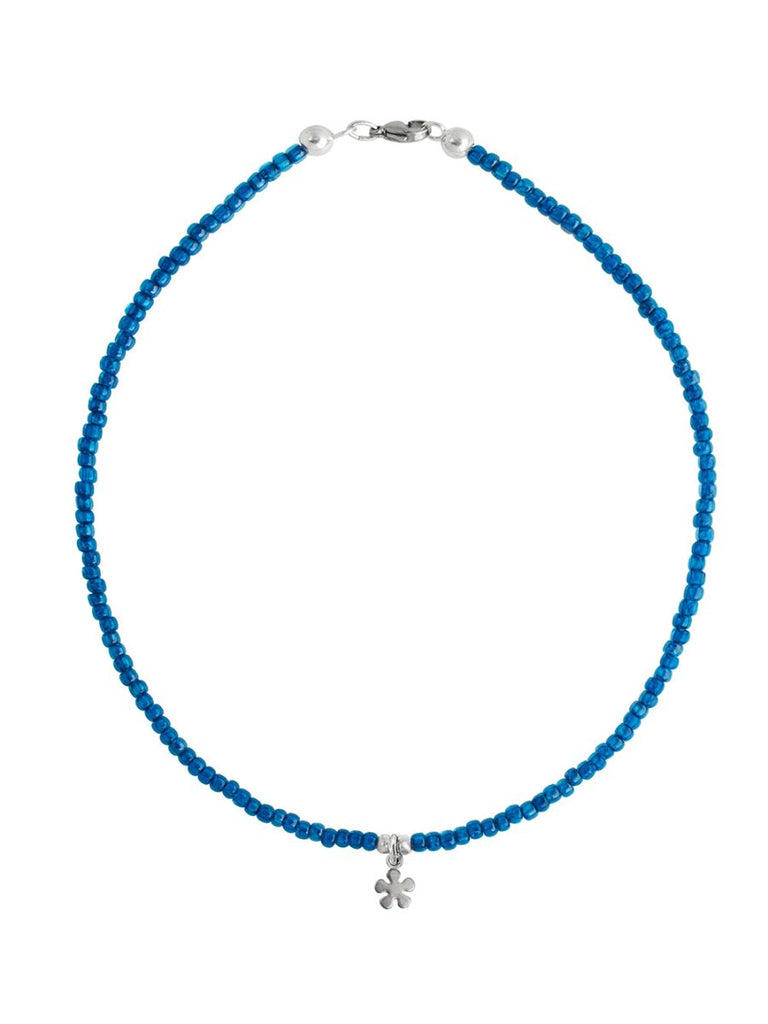 Ketten - 925 Silber Kette Blume - Aquablue - K-501-blume-Aquablau - Beau Soleil Jewelry
