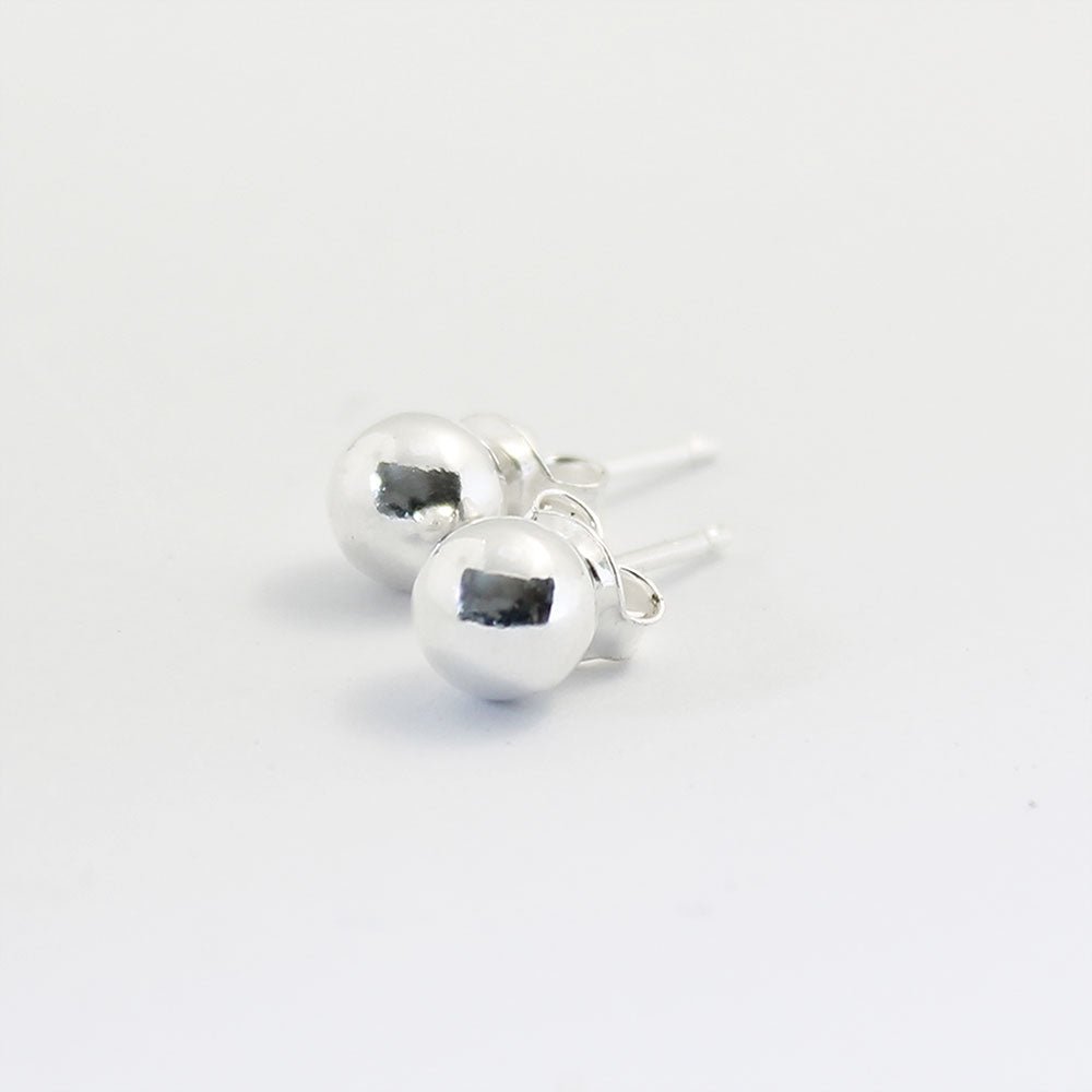 Leder Ohrhänger Ohrringe - 925 Silber Ohrstecker mit Kugel für jeden Tag - Silber - O-266-silber - Beau Soleil Jewelry