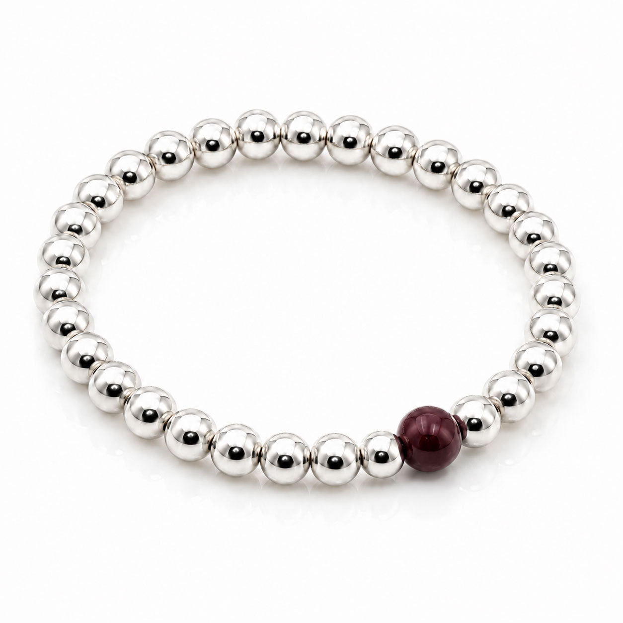 Perlenarmband Silber mit Murano Glasperle