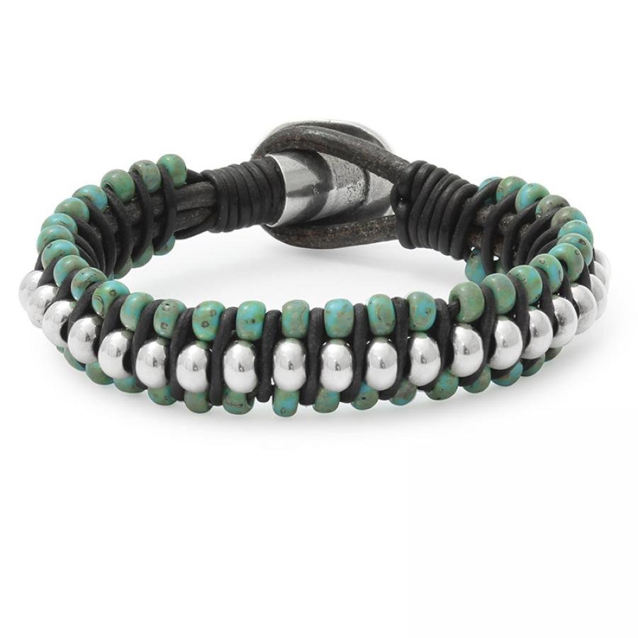 Beau Soleil Schmuck Kollektion - Lederarmband Ethno Mint - Braun - A921_mint-18-Braun - Beau Soleil Jewelry
