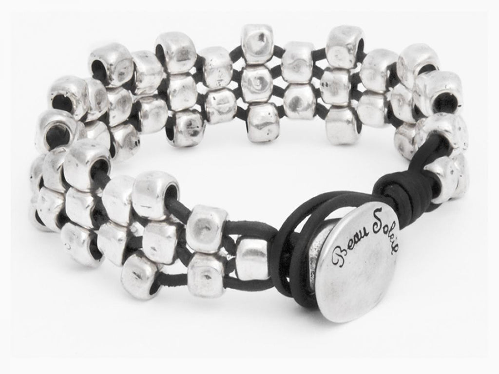 Armbänder - Lederarmband Cube A981 - Braun - A981-18-Braun - Beau Soleil Jewelry