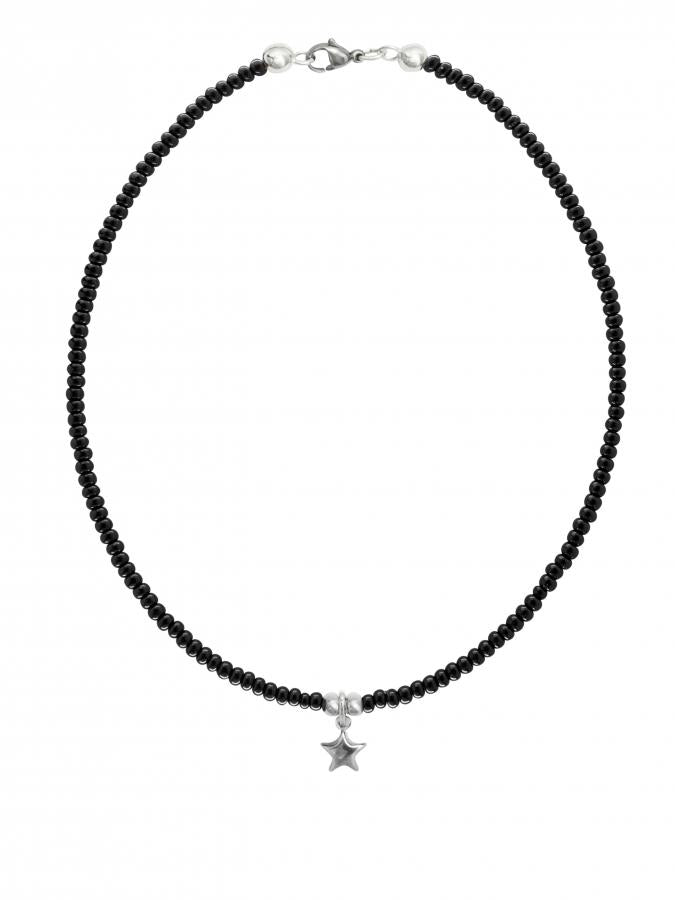 Ketten - 925 Silber Kette Stern Schwarz - K501_stern_schwarz - Beau Soleil Jewelry
