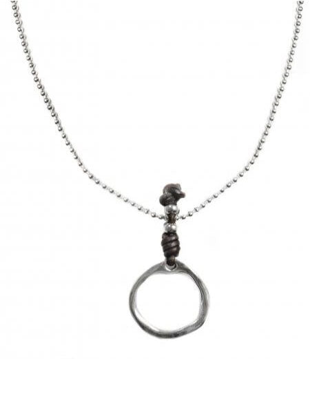 Ketten - Kurze Halskette Collier Kugelkette mit Ring Anhänger - Braun - K223 - Beau Soleil Jewelry