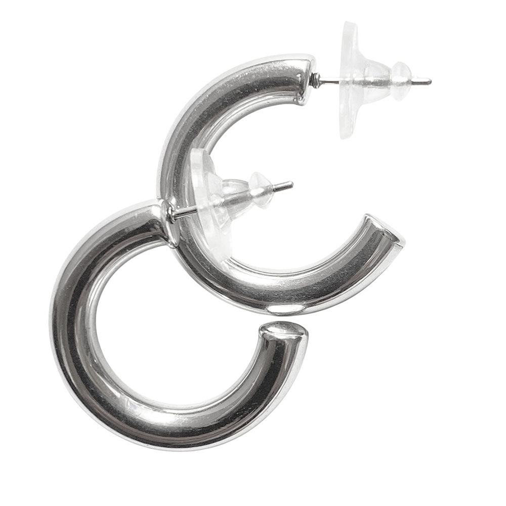 Leder Ohrhänger Ohrringe - Creolen Ohrstecker Edelstahl - Silber - o.creo263-silber - Beau Soleil Jewelry