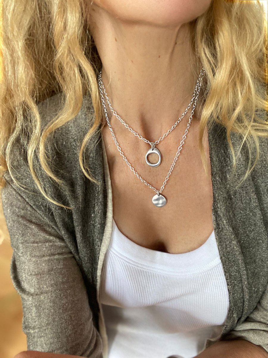 Ketten - Halskette mit Ring-Anhänger - K305 - Beau Soleil Jewelry