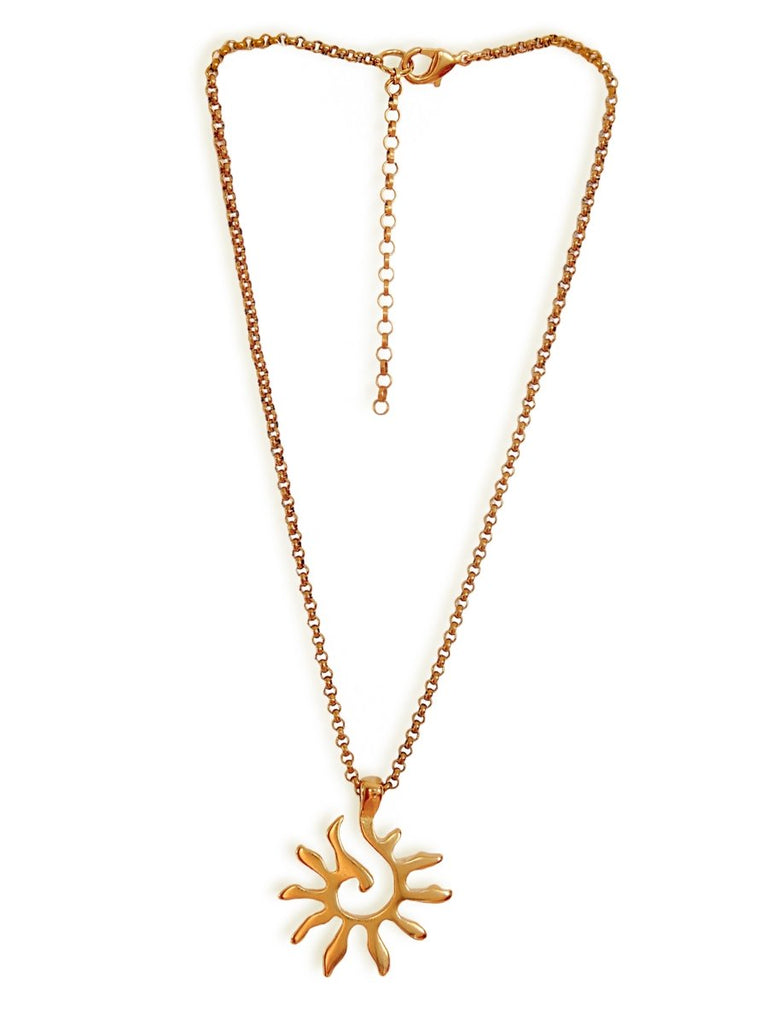 Ketten - Halskette mit Sonnenanhänger - Gold - K301-sun-gold - Beau Soleil Jewelry