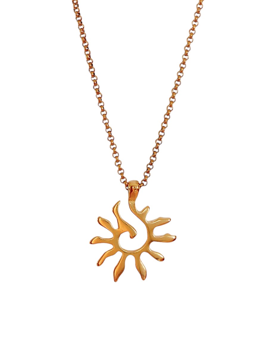 Ketten - Halskette mit Sonnenanhänger - Gold - K301-sun-gold - Beau Soleil Jewelry