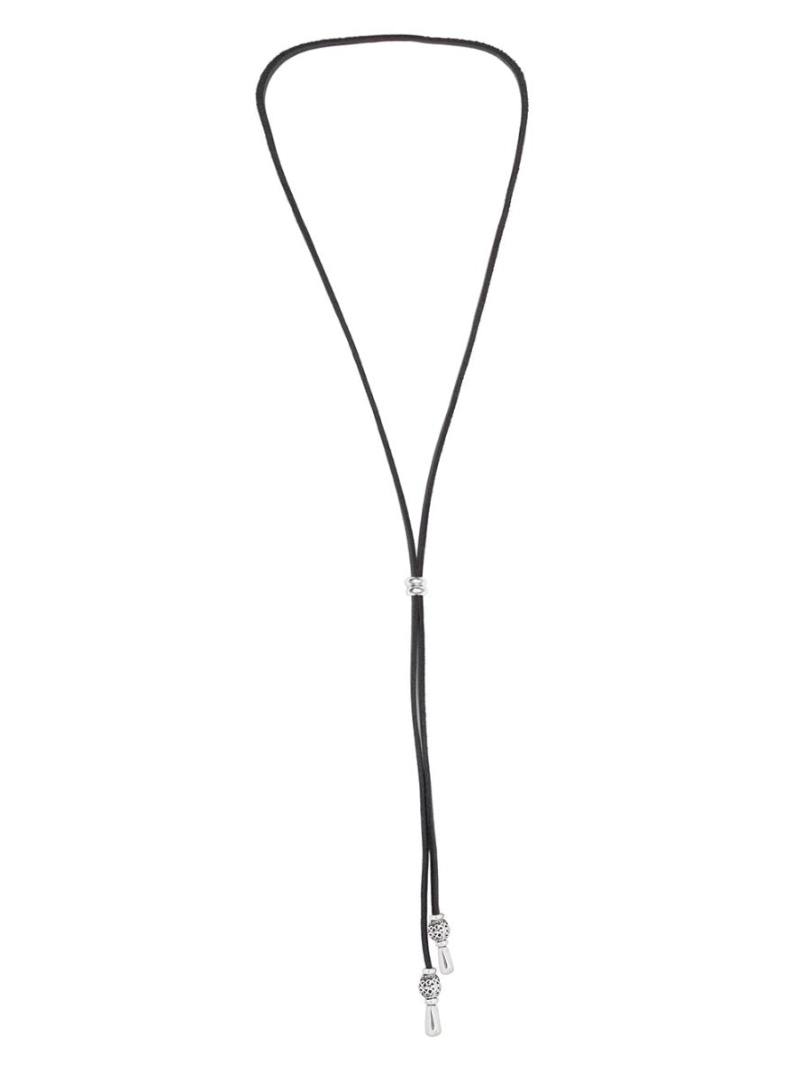 Ketten - Kette Bali individuell tragbar K256 - 50cm Schwarzes Leder - k256-bali-silber-schwarz-50 - Beau Soleil Jewelry