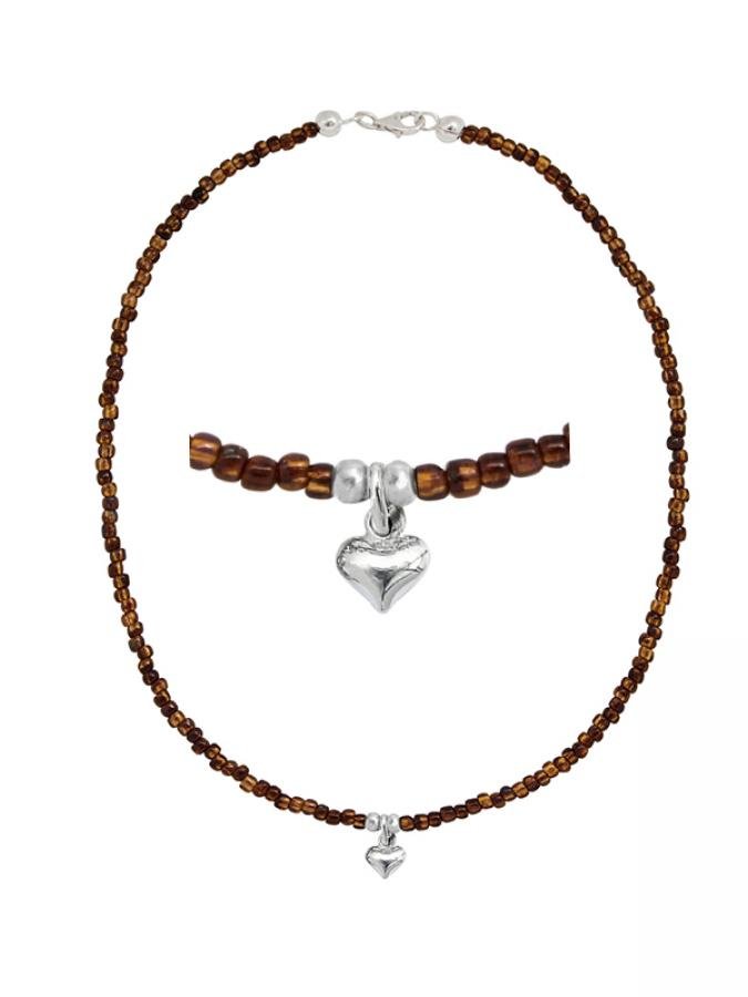 Ketten - 925 Silber Kette Herz Aquablue - Bernsteim - K501_herz_blue-4 - Beau Soleil Jewelry