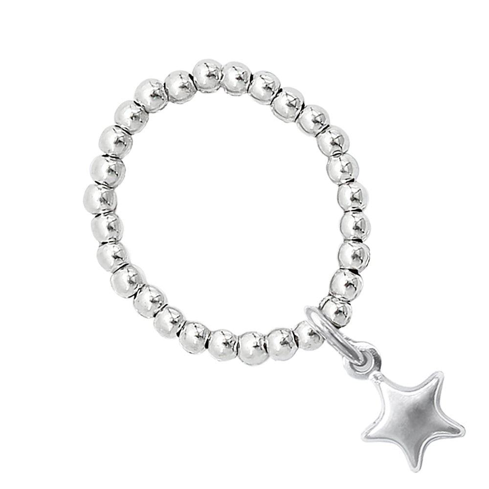 925 Silber Schmuck - Sterling Silber Ring mit Stern Anhänger - 52-53 (S) - Rstar.115_1 - Beau Soleil Jewelry