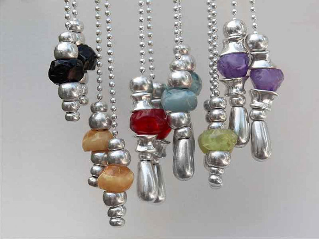 Ketten - Schmuck Set Lederkette & Kugelkette - Rot - K186_2 - Beau Soleil Jewelry