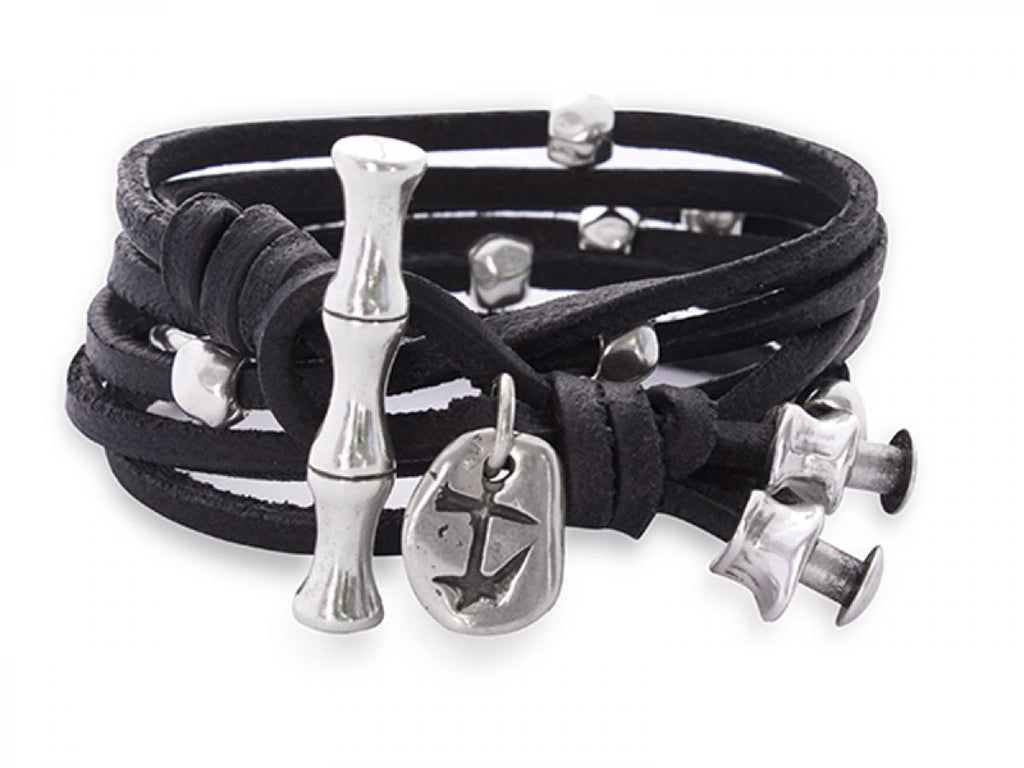 Armbänder - Leder Wickelarmband Rusty A892 - Braun - A892-18-Braun - Beau Soleil Jewelry