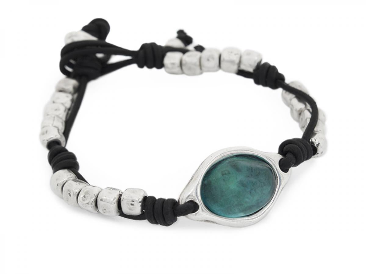 Armbänder - Lederarmband Damen Aqua mit blauem Stein A990 - Braun - A990-18-Braun - Beau Soleil Jewelry