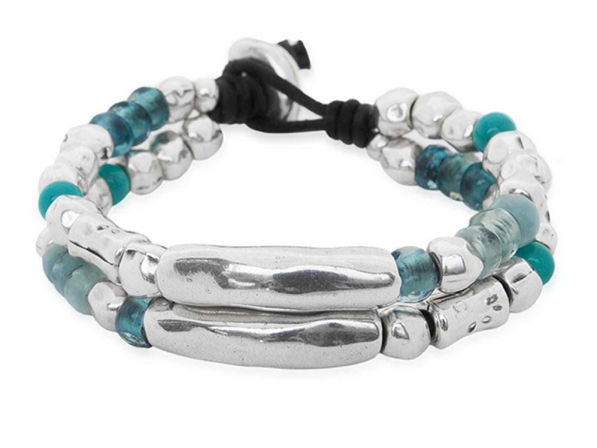 Armbänder - Lederarmband Zwei Reihen Ola A999 - Braun - A999 - Beau Soleil Jewelry