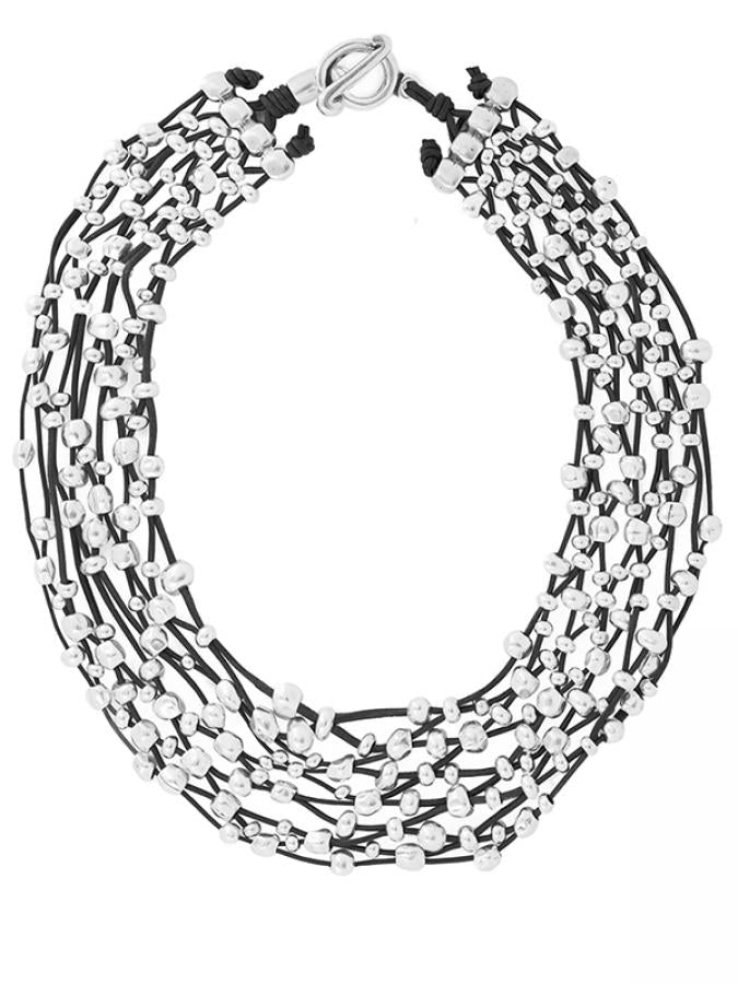 Ketten - Lederkette mehrreihig für Damen Collier K292 - Braun - K292 - Beau Soleil Jewelry
