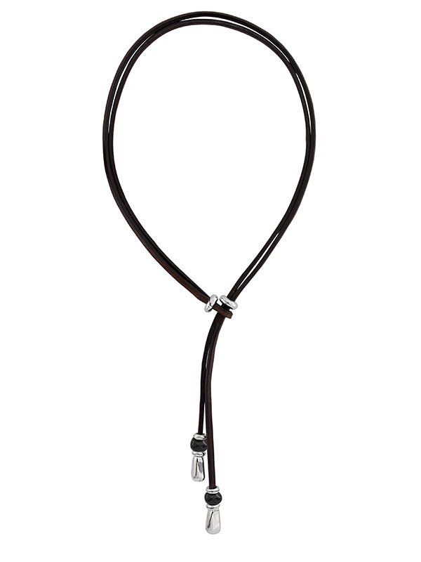 Ketten - Lederkette Damen individuell tragbar K256 - Schwarz - K256-55-schwarz-schwarz - Beau Soleil Jewelry