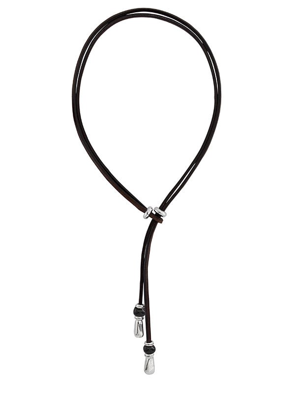 Ketten - Lederkette Damen individuell tragbar K256 - Schwarz - K256-55-schwarz-schwarz - Beau Soleil Jewelry