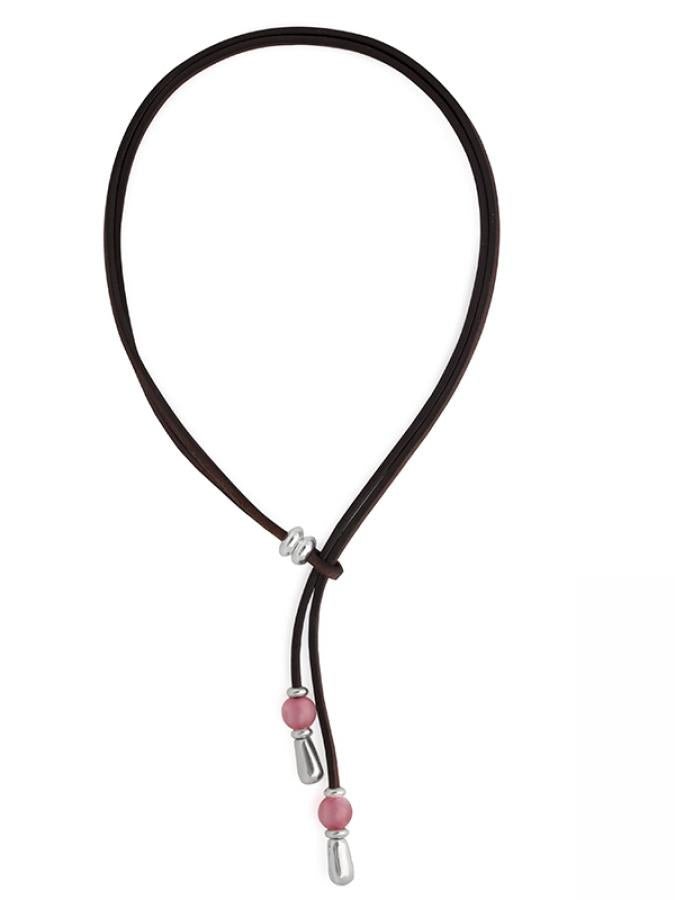 Ketten - Lederkette Damen individuell tragbar K256 - Türkis - K256-50-tuerkis-schwarz - Beau Soleil Jewelry