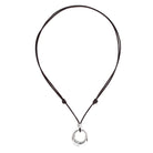 Ketten - Lederkette mit Ring vergoldet oder versilbert - Silber - K262-silber-braun - Beau Soleil Jewelry