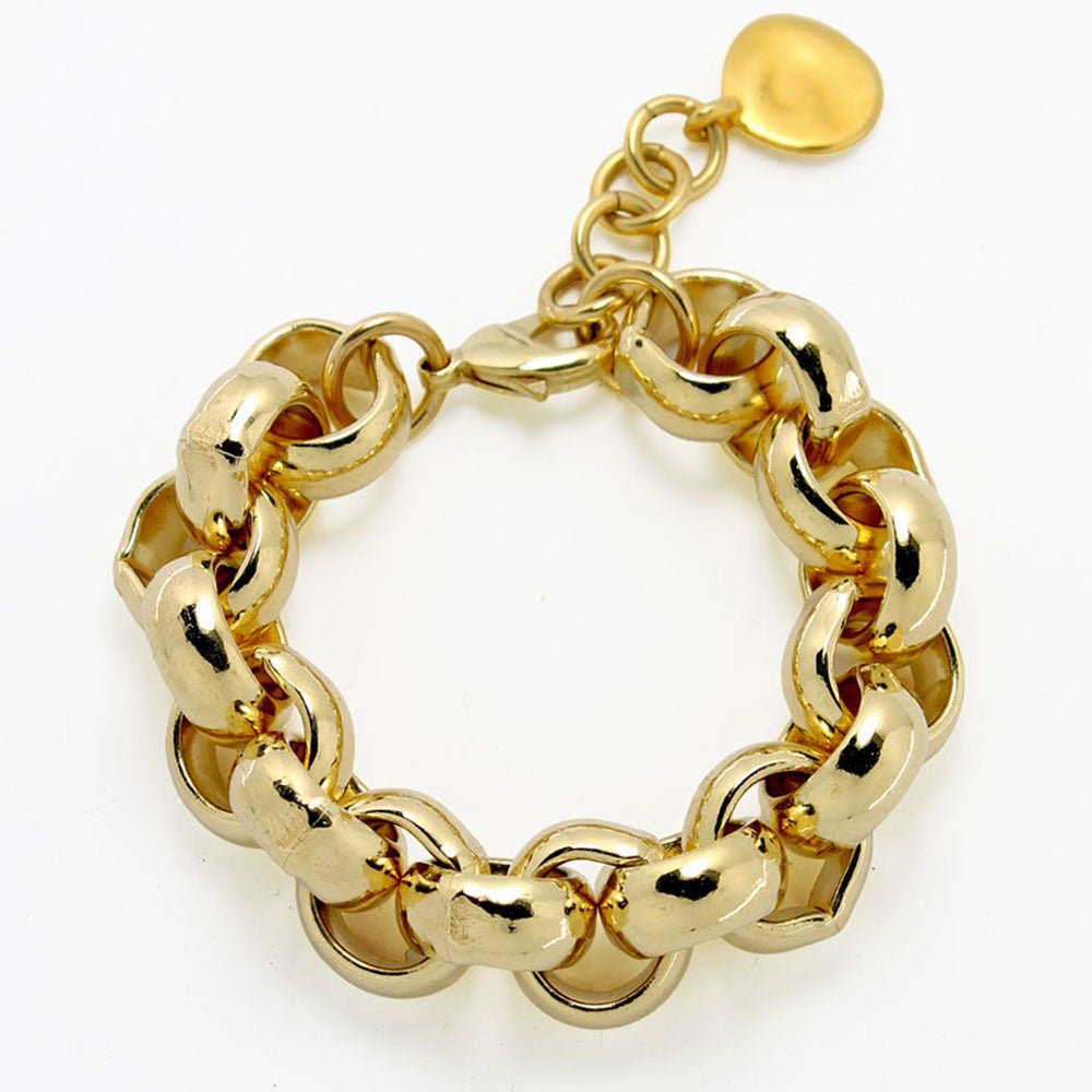 Armbänder - Massives Glieder-Armband mit großen Rollogliedern - Silber - A201-silber - Beau Soleil Jewelry