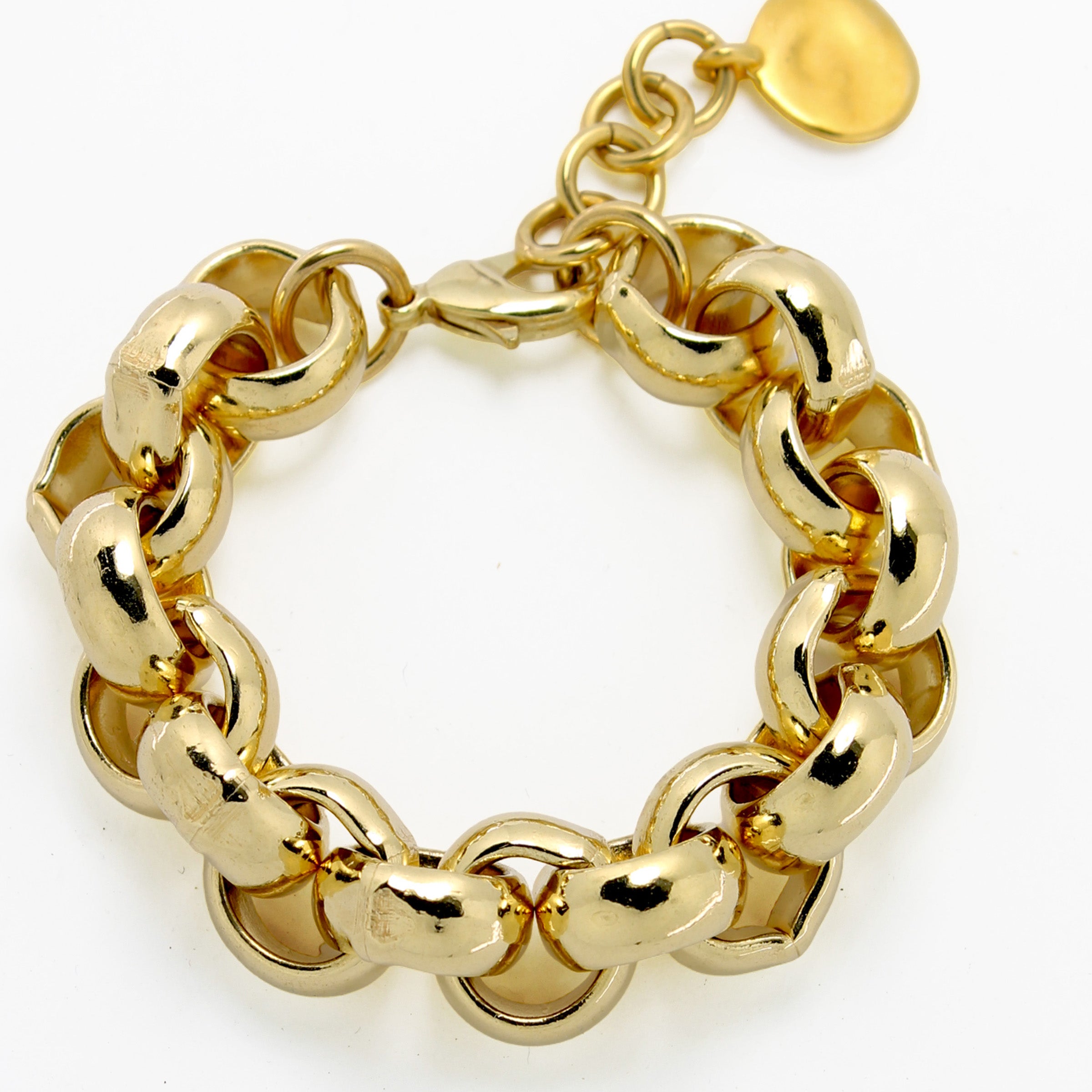 Armbänder - Massives Glieder-Armband mit großen Rollogliedern - Gold- A201-silber - Beau Soleil Jewelry
