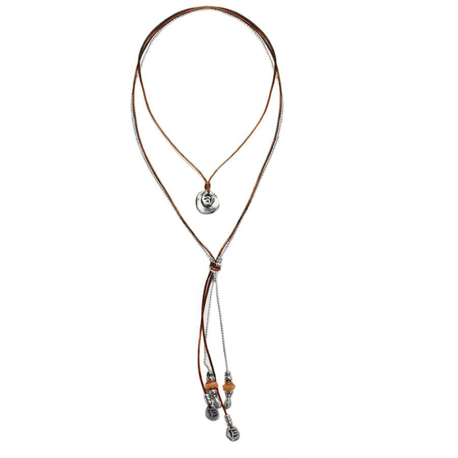 Ketten - Schmuck Set Lederkette & Kugelkette - Rot - K186_2 - Beau Soleil Jewelry