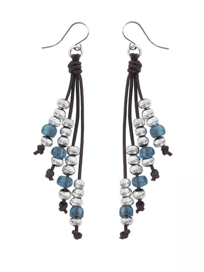 Leder Ohrhänger Ohrringe - Ohrringe Ohrhänger aus Leder 361 - Braun - 361 - Beau Soleil Jewelry