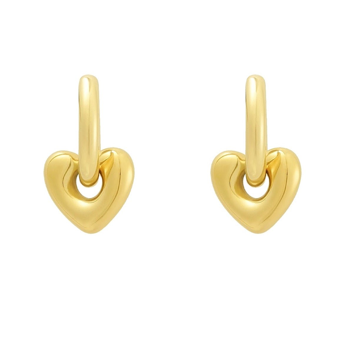 Ohrhänger Ohrringe - Ohrringe mit Herzanhänger - Gold - oy122-gold-herz - Beau Soleil Jewelry