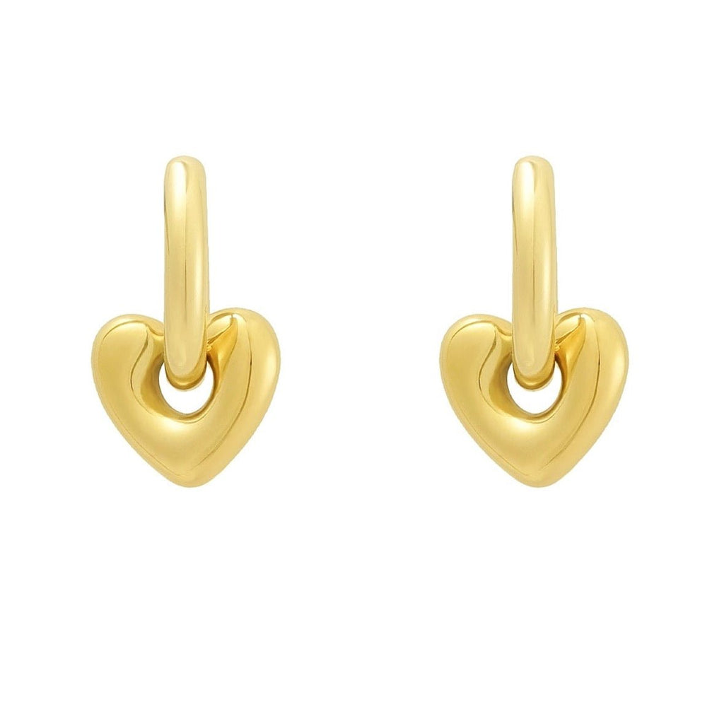Ohrhänger Ohrringe - Ohrringe mit Herzanhänger - Gold - oy122-gold-herz - Beau Soleil Jewelry