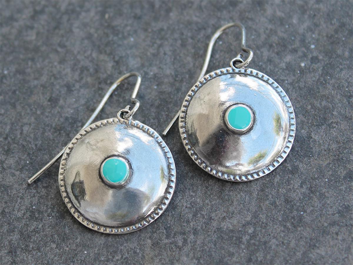 Leder Ohrhänger Ohrringe - Ohrhänger Marokko - O_363_coin - Beau Soleil Jewelry