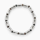 Armbänder - Boho Bambus Stretcharmband für Damen – Silberne Elemente & Braune Perlen - 17 - a912-17 - Beau Soleil Jewelry