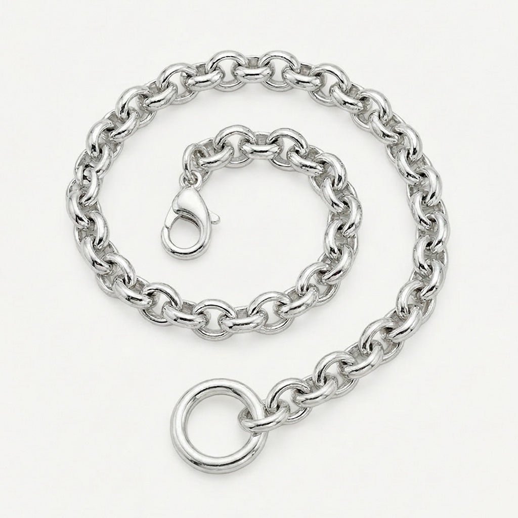 Armbänder - Circle massives Rolo - Gliederarmband für Damen - Rhodiniert - A314-rh - Beau Soleil Jewelry