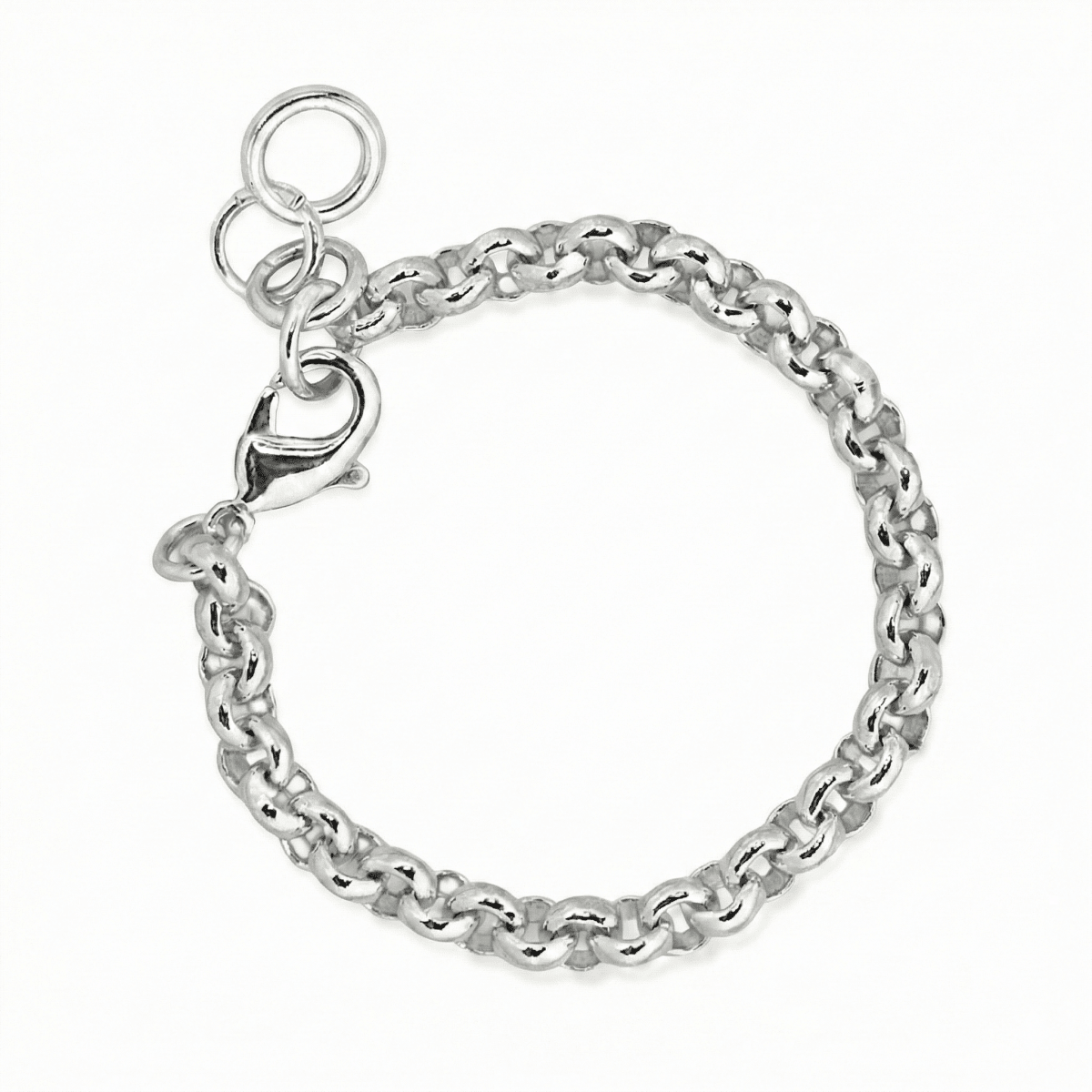 Armbänder - Circle massives Rolo - Gliederarmband für Damen - Rhodiniert - A314-rh - Beau Soleil Jewelry