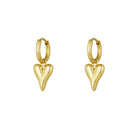 Ohrhänger Ohrringe - Creolen mit Herzanhänger aus Edelstahl – Wasserfest - Gold - oy - 126 - gold - Beau Soleil Jewelry