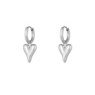 Ohrhänger Ohrringe - Creolen mit Herzanhänger aus Edelstahl – Wasserfest - Silber - oy - 126 - silber - Beau Soleil Jewelry