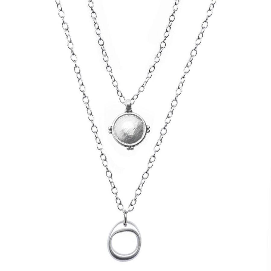 Schmuck Set’s - Doppelreihiges Ketten - Set mit Anhänger - Silber - Set - K305 - k307 - Silber - Beau Soleil Jewelry